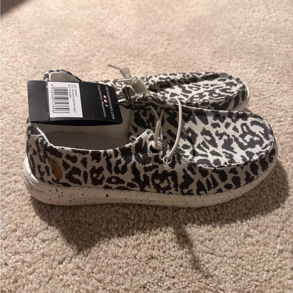 Hey Dude Beige and Black Patterned Shoes